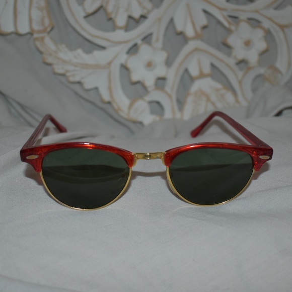 Taiwan ROC Accessories - Vintage Taiwanese Red & Gold Wayfarer Sunglasses